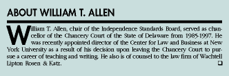  About William T. Allen  William T. Allen, chair